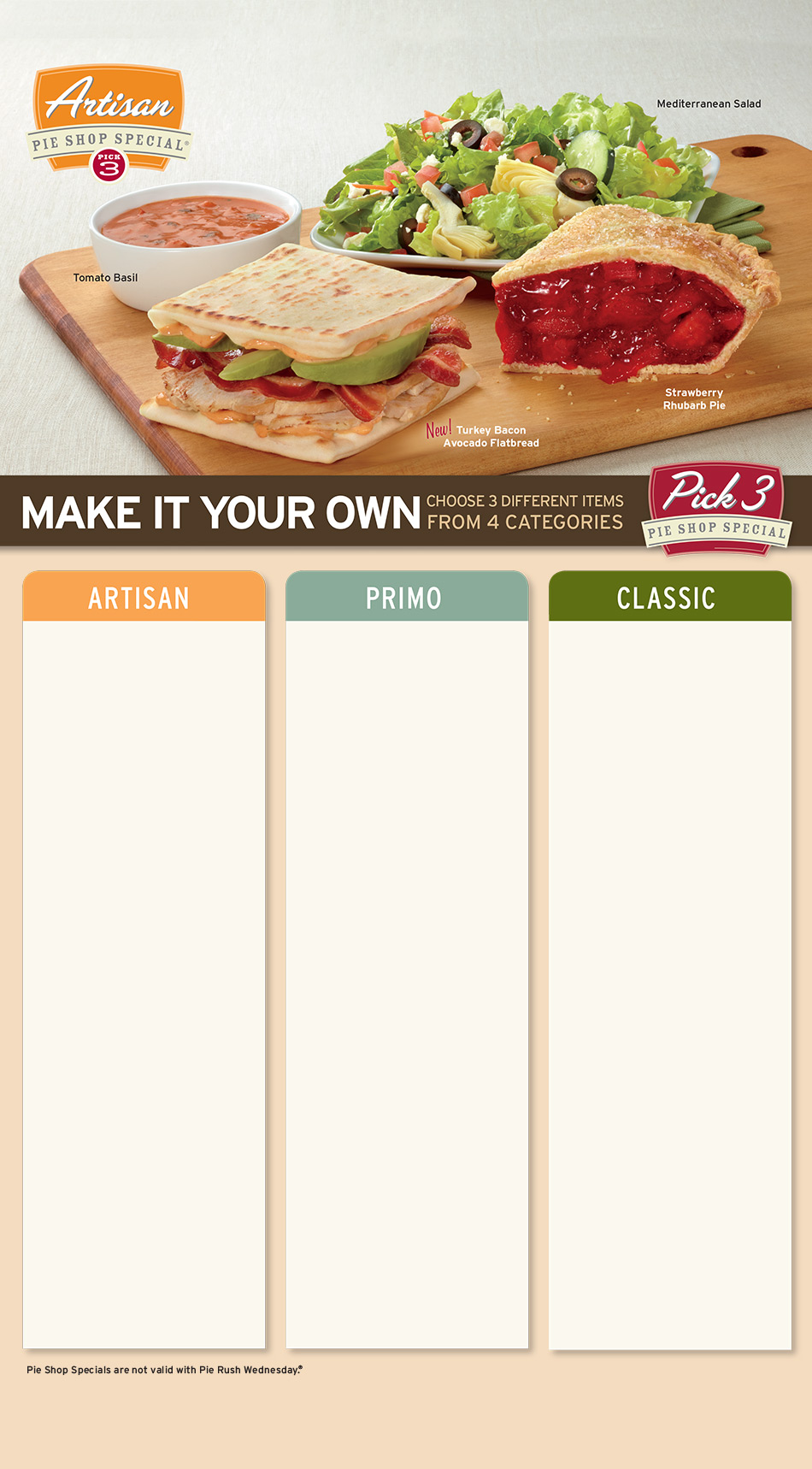 Pick 3 of the following